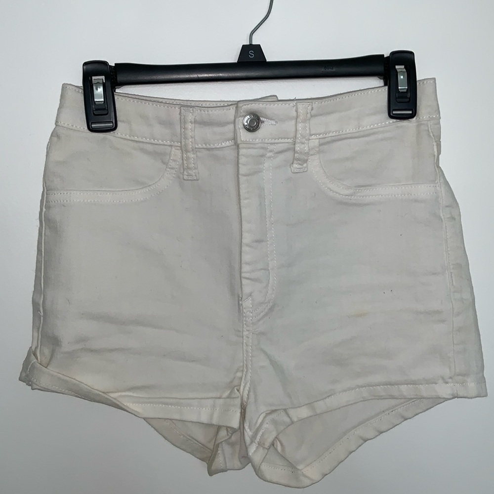 White high rise shorts